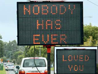 Illustration for article titled Hacked Electronic Road Sign Mega-Gallery